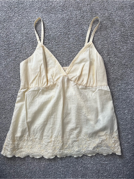 Hollister Tops - Hollister Butter Yellow Y2K Lace Embroidered Babydoll Cami XS